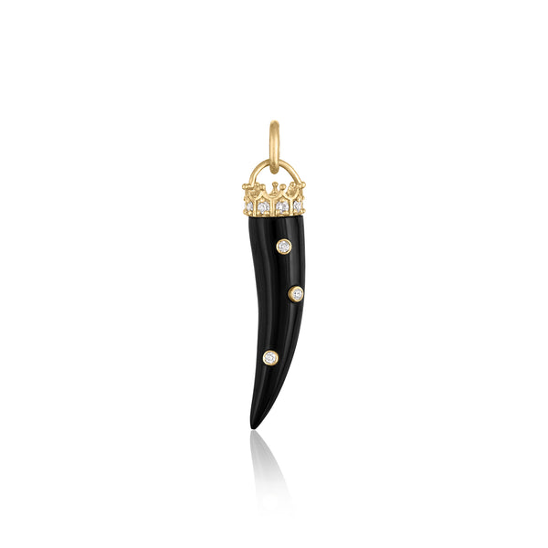 CORNO HAND CARVED BLACK ONYX HORN CHARM