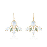 MOONSTONE EARRINGS WITH SAPPHIRES AND DIAMONDS