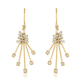 Diamond Sparkler Earrings with baguette and round diamonds