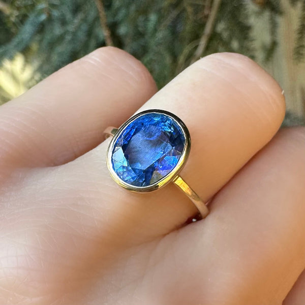 KYANITE FACETED RING IN 14K GOLD