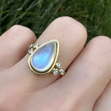 Pear Moonstone Bezel Ring