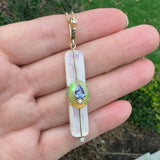 MOONSTONE STICK PENDANT WITH OPAL AND TANZANITE