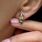 MOONSTONE AND GREEN SAPPHIRE STUD EARRINGS