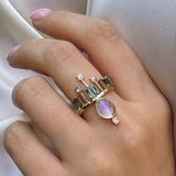 QUEEN OF SHEBA MOONSTONE AND SAPPHIRE RING