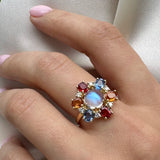 Multi Sapphire Floral Ring