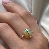 ETHIOPIAN OPAL AND DIAMOND RING