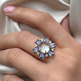 Celebration Moonstone and Sapphire Ring