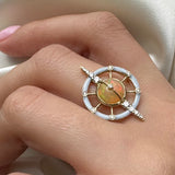 Ethiopian Opal, Enamel and Diamond Statement Ring