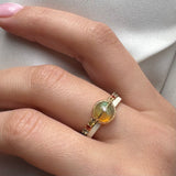 Opal Ring with Sapphires and Enamel