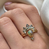 OPAL AND GREEN SAPPHIRE STACKING RING SET