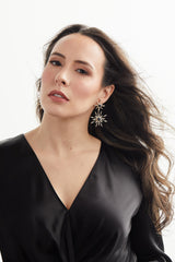 Miss Connecticut 2023 Gina Carlato wearing earrings custom designed by LORIANN