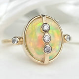 ETHIOPIAN OPAL AND DIAMOND RING