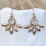 COROLLA MOONSTONE EARRINGS WITH DIAMONDS