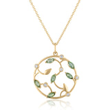 BOTANICAL NECKLACE WITH GREEN TOURMALINE AND DIAMONDS