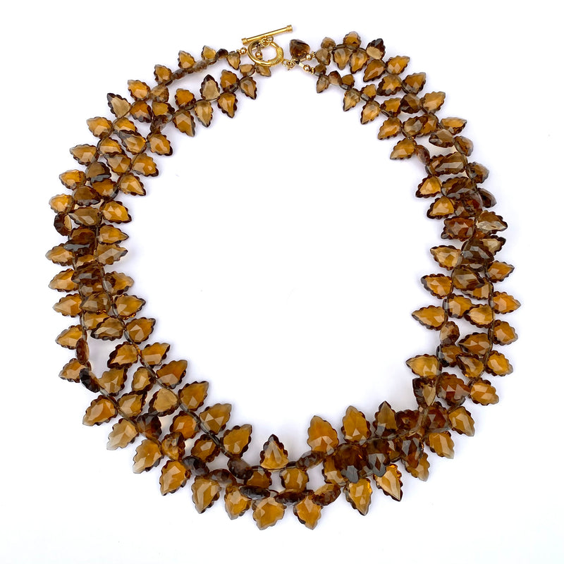 COGNAC DOUBLE STRAND NECKLACE 
