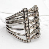 PAVÉ DIAMOND RING WITH RHODIUM SILVER