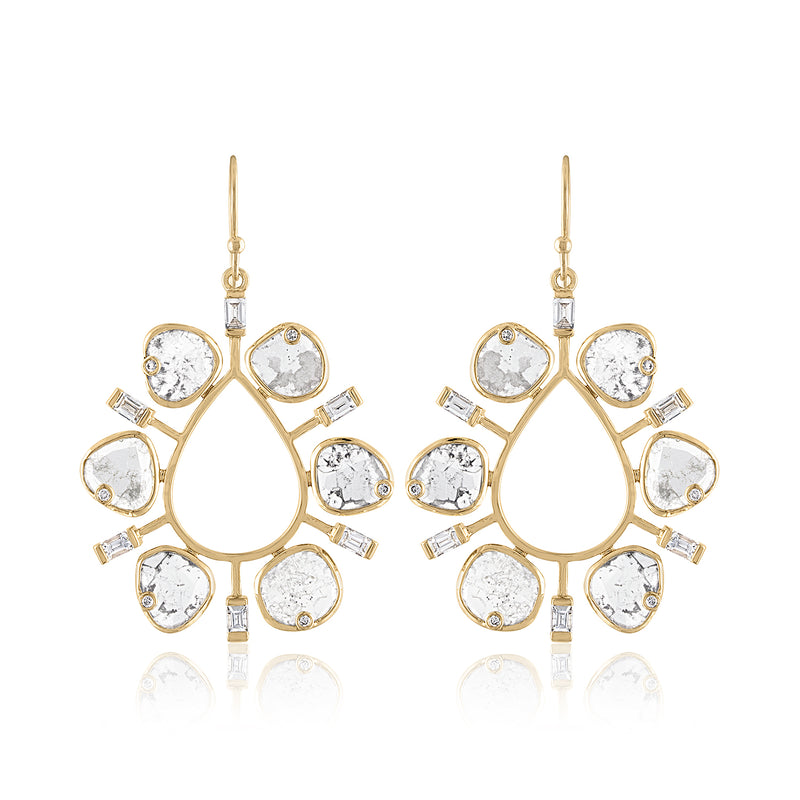 LARGE AWARD WINNING DIAMOND SLICE EARRINGS