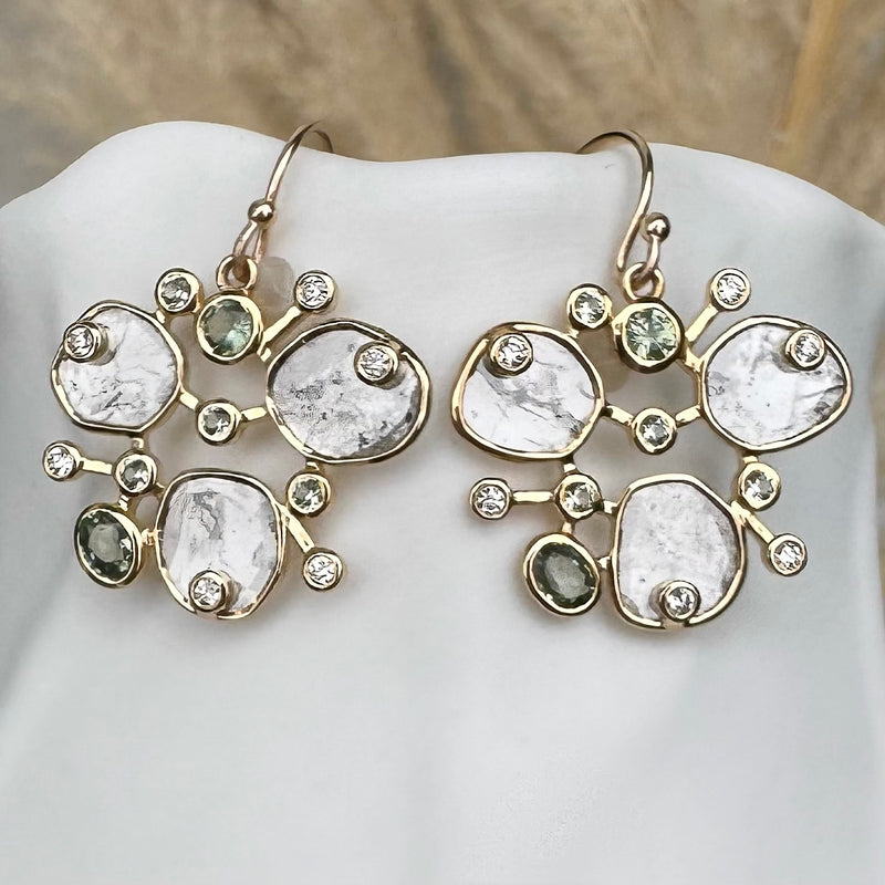 KIARA DIAMOND SLICE CLUSTER EARRINGS
