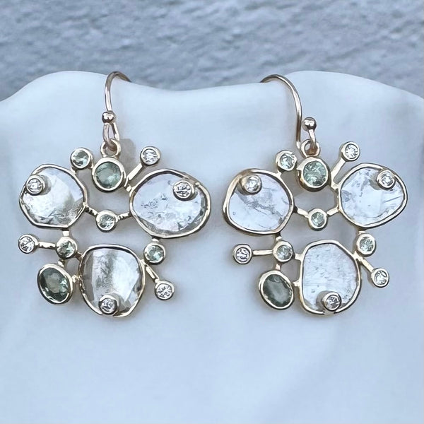 KIARA DIAMOND SLICE CLUSTER EARRINGS
