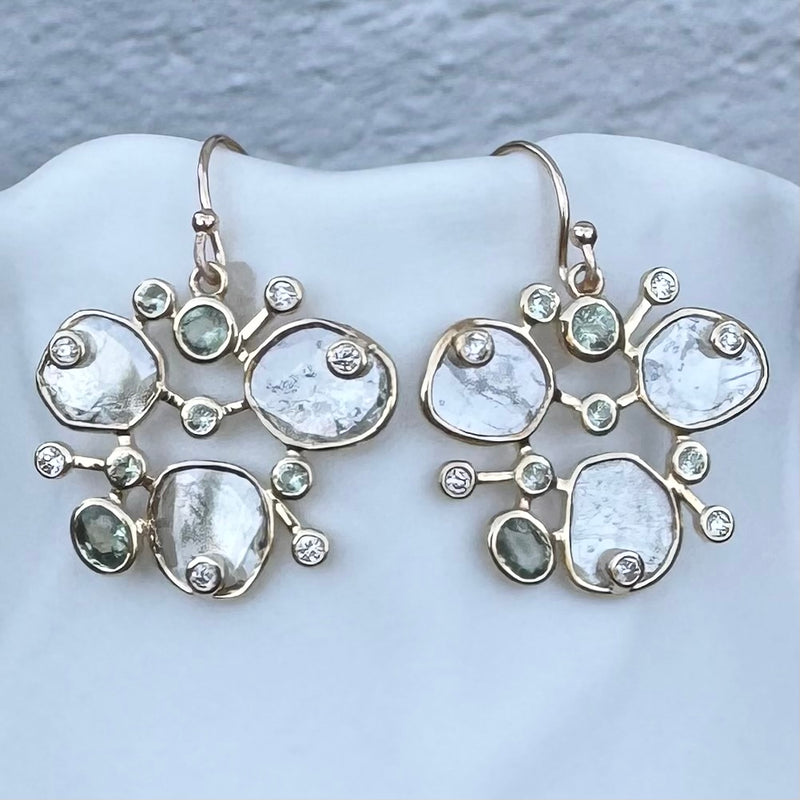 KIARA DIAMOND SLICE CLUSTER EARRINGS