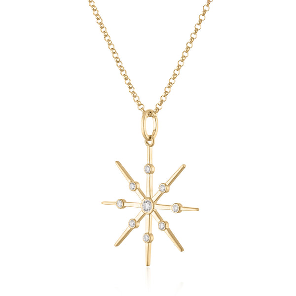 STAR PENDANT IN 14K GOLD WITH DIAMONDS