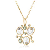 KIARA DIAMOND SLICE CLUSTER PENDANT WITH SAPPHIRES