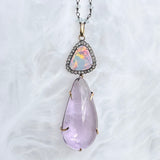 MIRO INSPIRED PENDANT WITH AMETHYST, OPAL AND DIAMONDS
