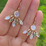 GLORY MOONSTONE AND SAPPHIRE EARRINGS