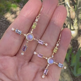 STAR MOONSTONE AND SAPPHIRE EARRINGS