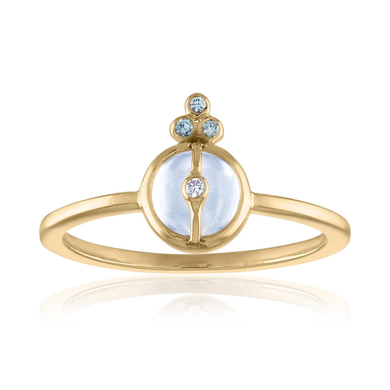 SOLD SAMPLE SALE MOONSTONE AND WHITE TOPAZ STACKING RING SET