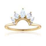 MOONSTONE RING SET WITH WHITE TOPAZ CROWN BAND