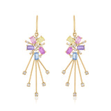 Sparkler Earrings with Multi Colored Sapphire