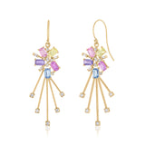Multi Color sapphire and diamond sparkler Earrings