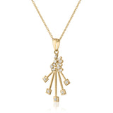 GOLD AND DIAMOND SPARKLER PENDANT WITH