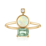 Opal and Green Sapphire Ring