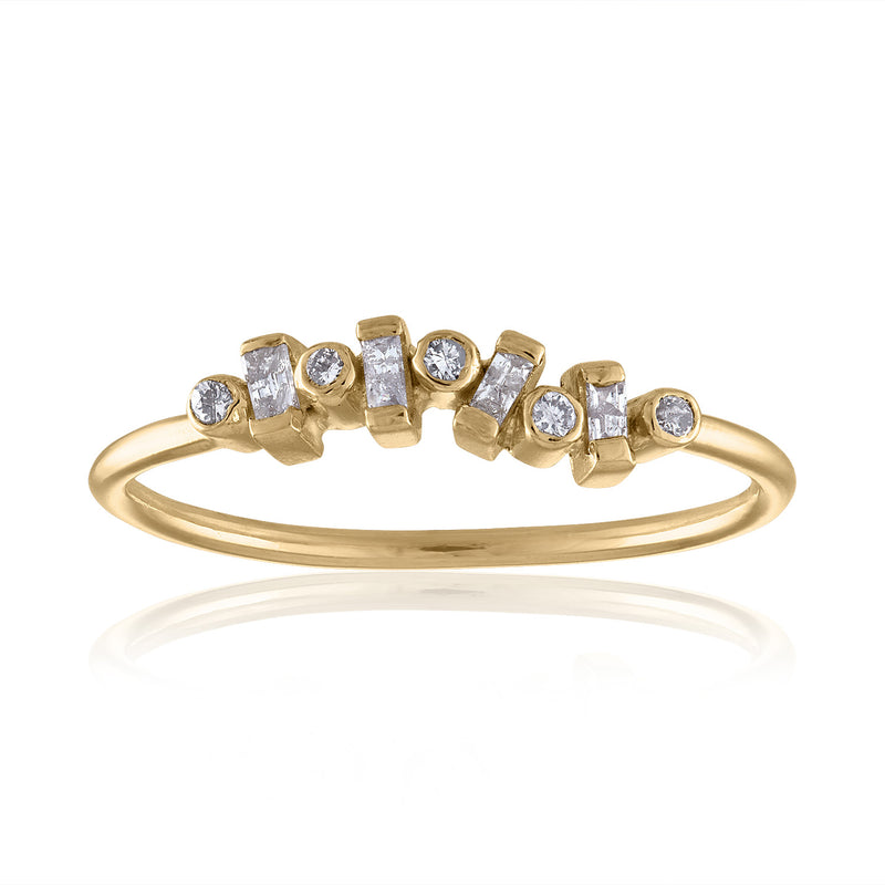 Confetti Simple Diamond Ring with Diamonds & 14k Gold
