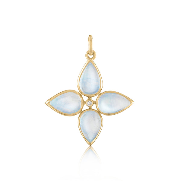 MOONSTONE FLOWER CHARM PENDANT