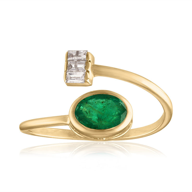 EMERALD TOI ET MOI RING ONE OF A KIND
