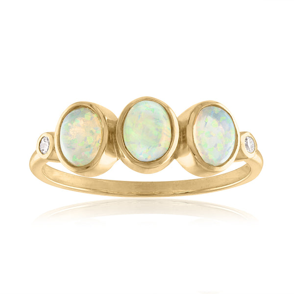 Triple opal one of a kind ring