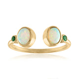 One of a kind opal and emerald ring
