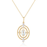 Harmony Pendant with Moonstone, White Topaz, Diamonds & 14k Gold