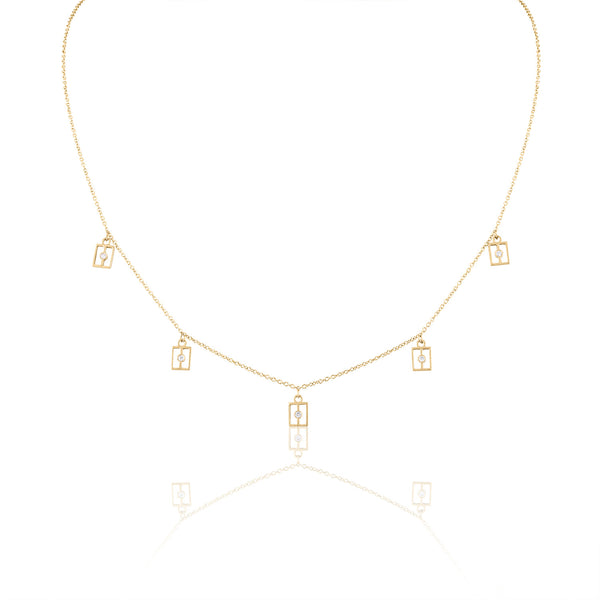 Gold and Diamond Dangle Necklace