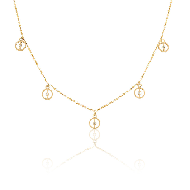 Gold and Diamond Dangle Necklace