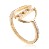 Harmony Symmetrical Geometric Shape Ring with Diamonds & 14k Gold by LORIANN Jewelry