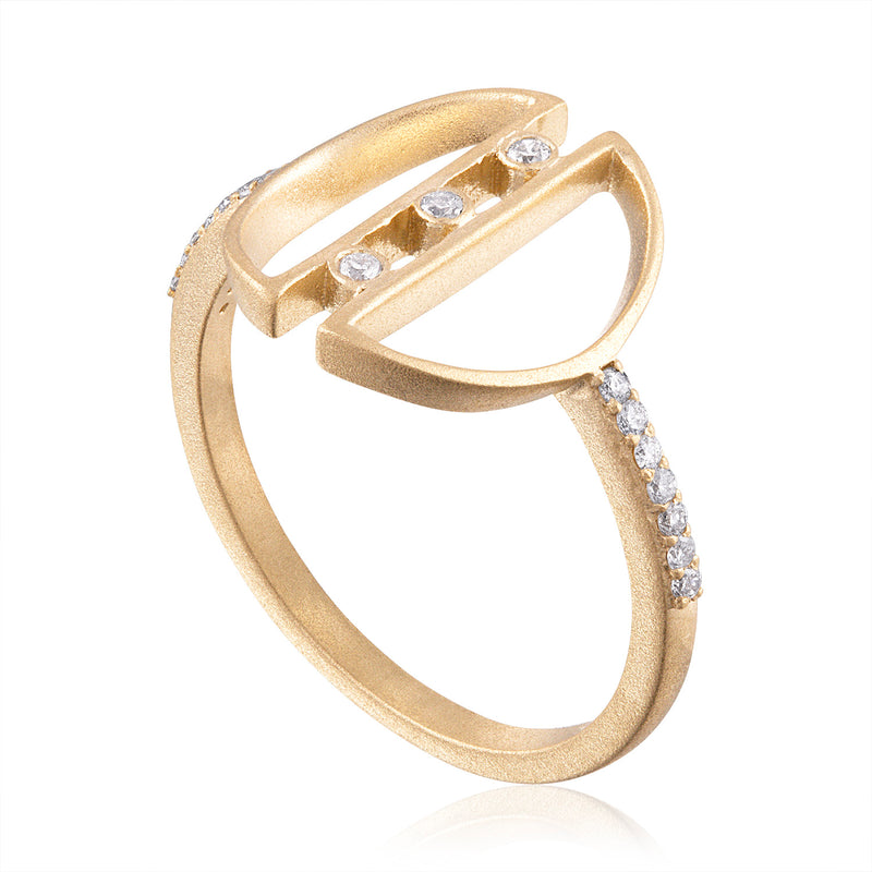 temperatur Karriere ekspedition Symmetrical Geometric Shape Ring with Diamonds – Loriann Jewelry