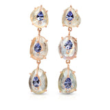 Organique Cascade Earrings with Moonstone & Tanzanite by LORIANN Jewelry