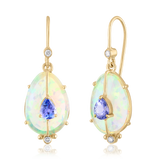 Single Drop Opal Earrings with Tanzanite