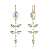 Opal and Green Sapphire Dangle Earring
