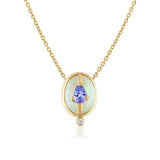 Opal Pendant with Tanzanite and Diamond