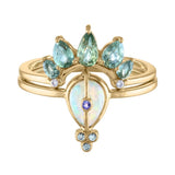 OPAL AND GREEN SAPPHIRE STACKING RING SET